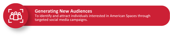 To identify and attract individuals interested in American Spaces through targeted social media campaigns.