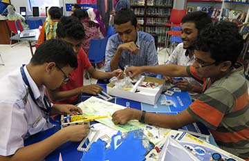 group of students at table