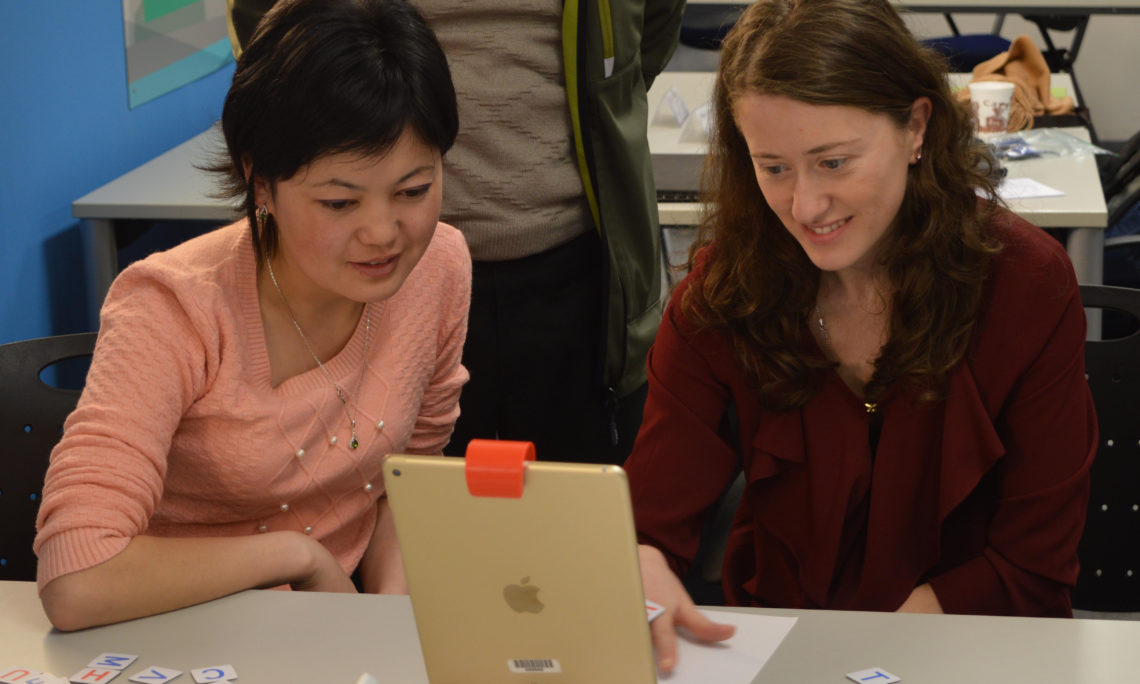 Two women at computer