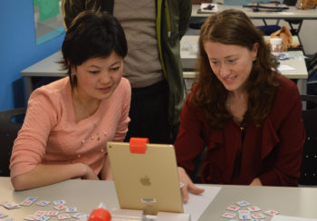 Two women at computer